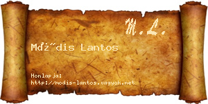Módis Lantos névjegykártya